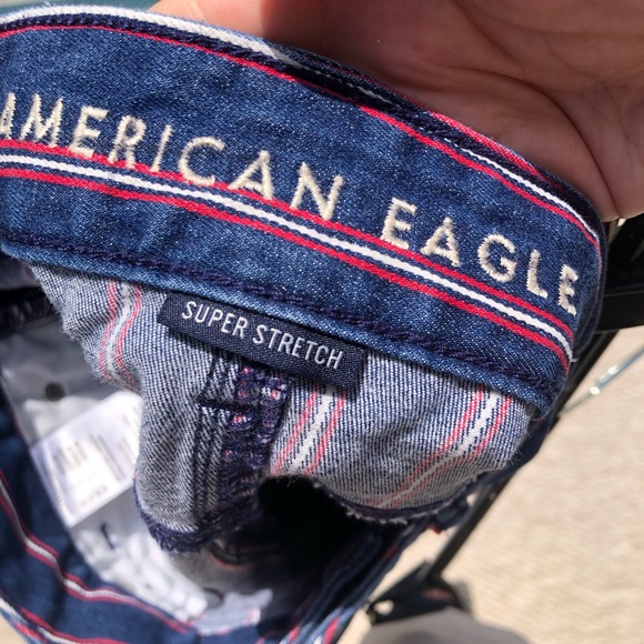 American Eagle Blue and red striped mini skirt - Picture 3 of 4